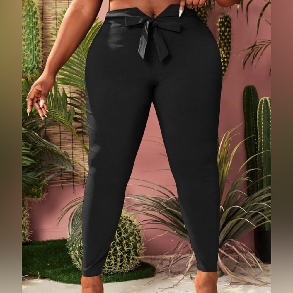High Waisted Bow Front Skinny Pants